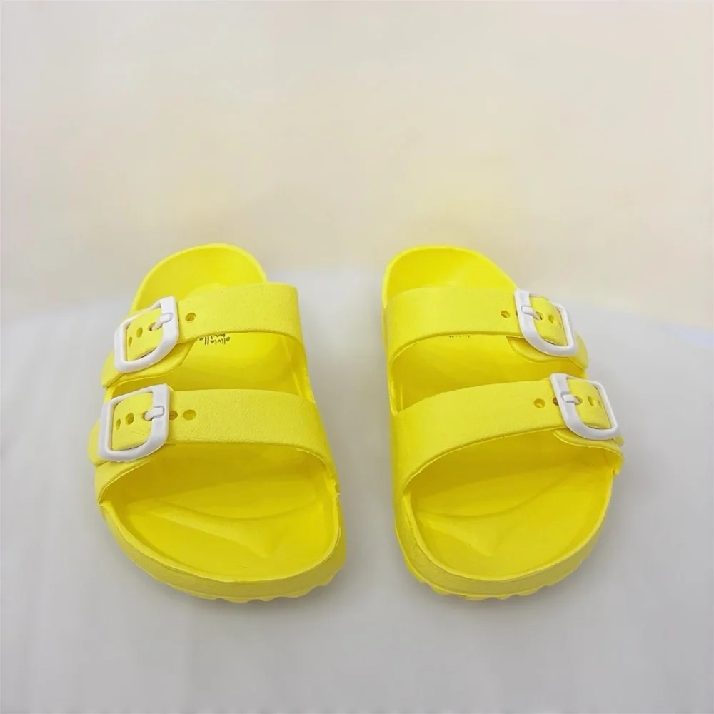 Olivia Miller Girls Yellow Double Buckle Slide Sandals Size 1